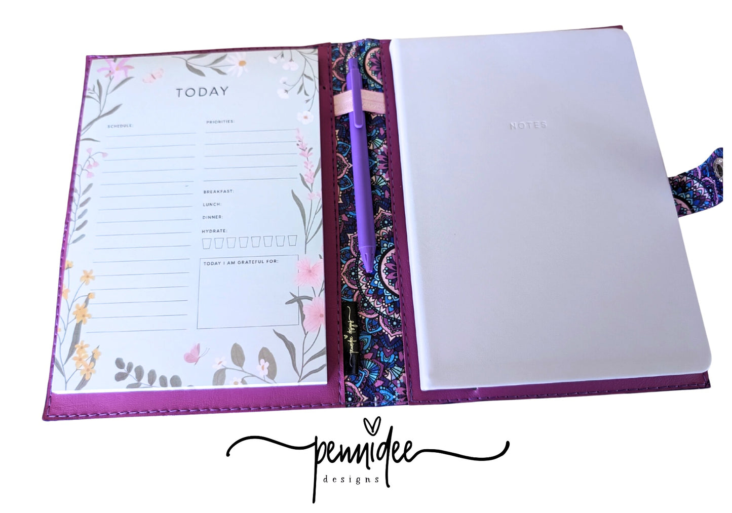 Notebook & Planner Folder A5 Purple Mandala - READY TO SHIP