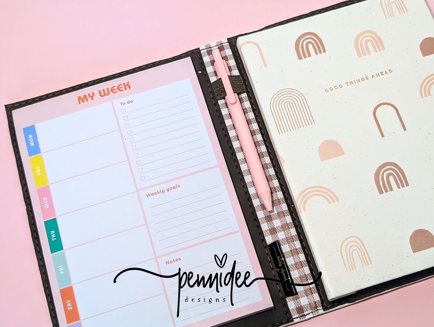 Gingham Check A5 Notebook & Planner Folders - Build Your Own - Ready To Ship
