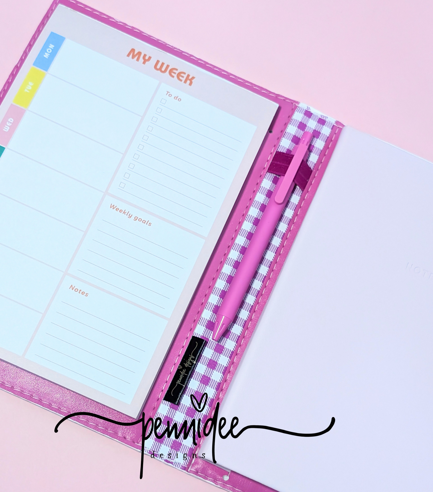 Gingham Check A5 Notebook & Planner Folders - Build Your Own - Ready To Ship