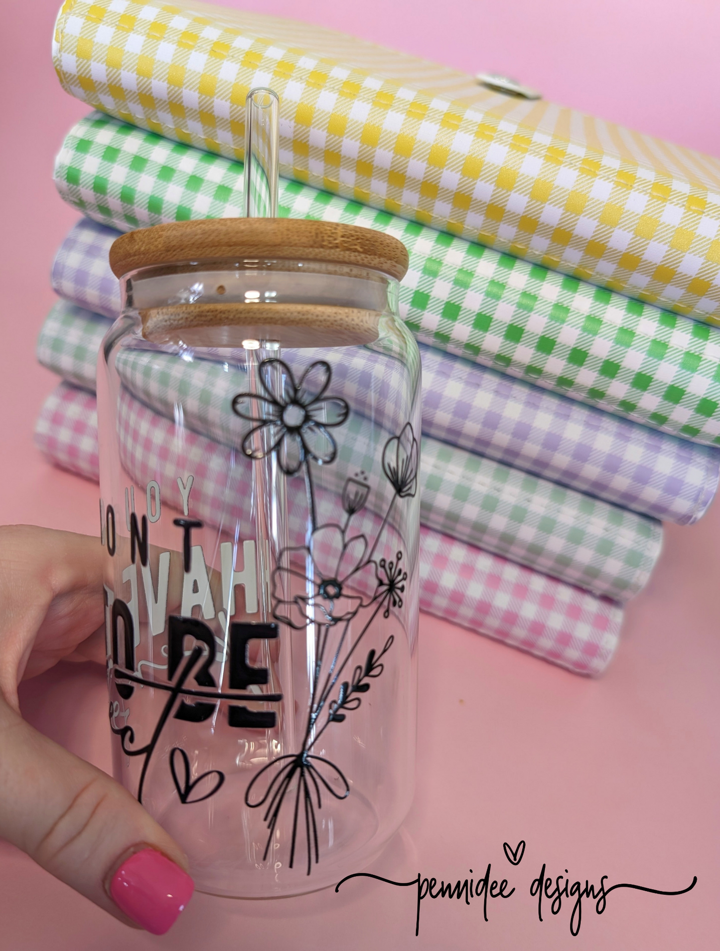 You Don't Have To Be Perfect ~ 475ml (16oz) Libbey Glass Can