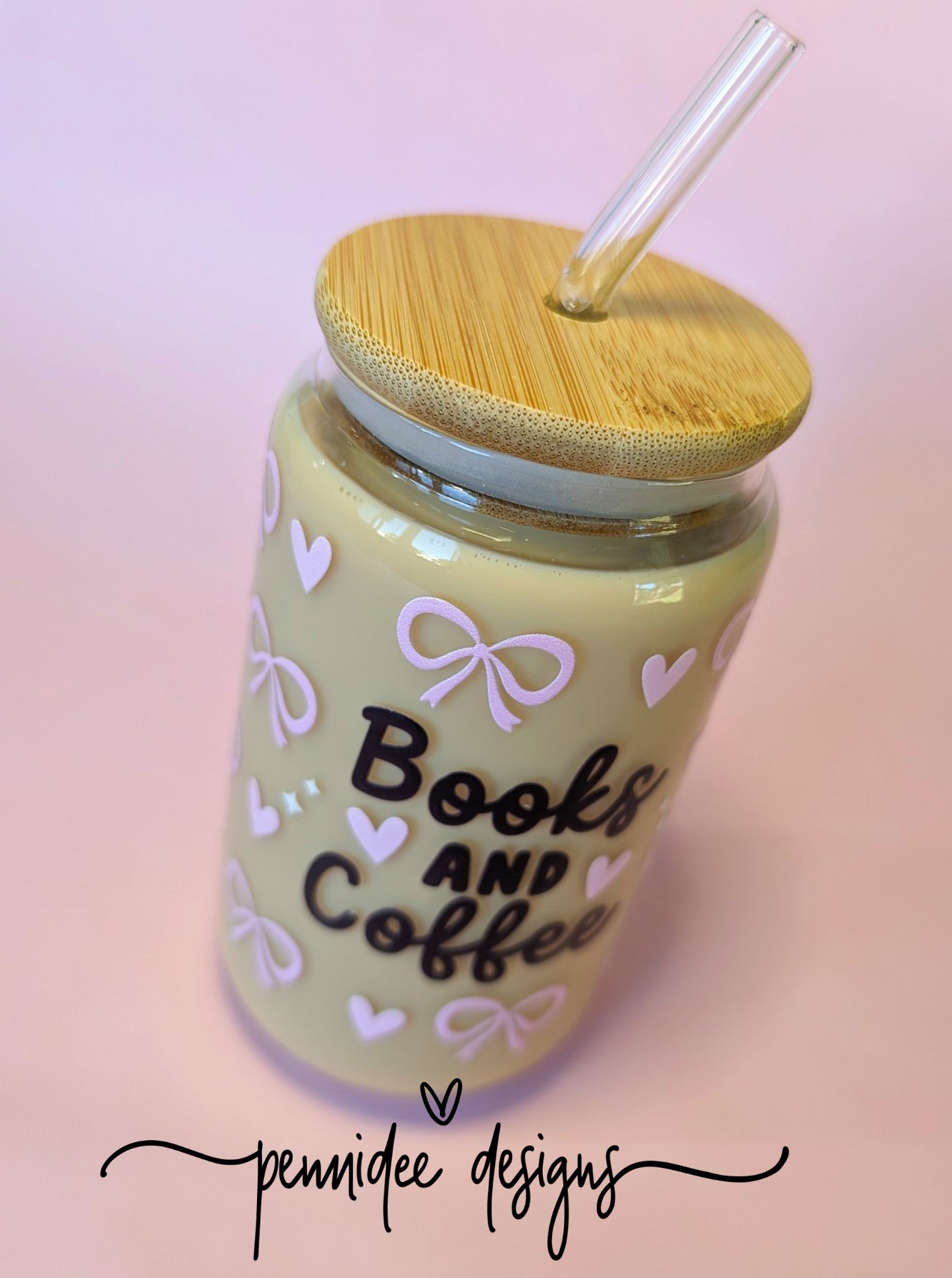Coffee & Books ~ 475ml (16oz) Libbey Glass Can