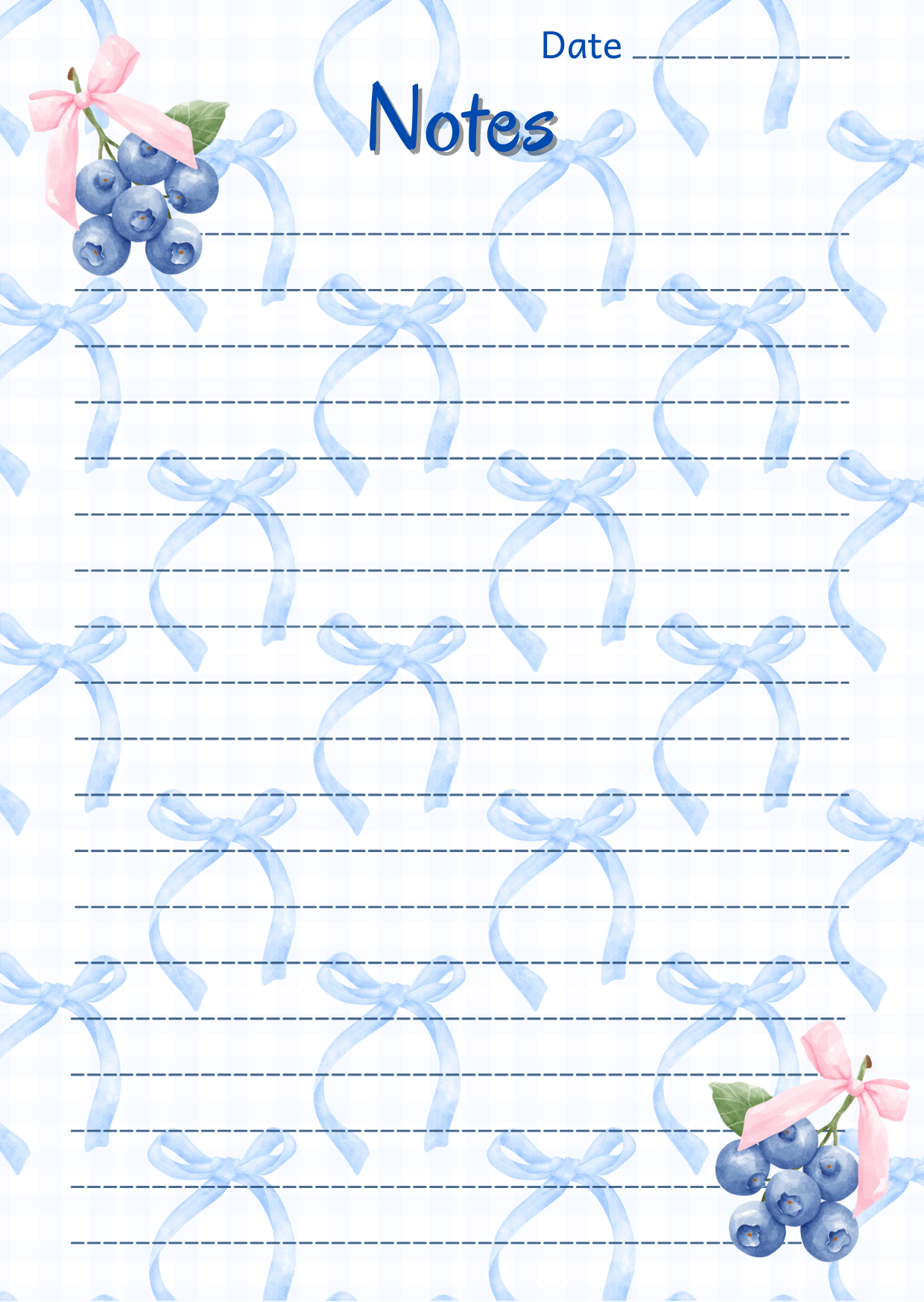 Daily To-Do-List - Blueberrys & Bows