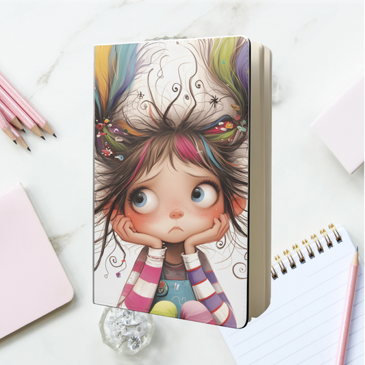 Notebook A5 - Quirky Girl with Wild Pigtails