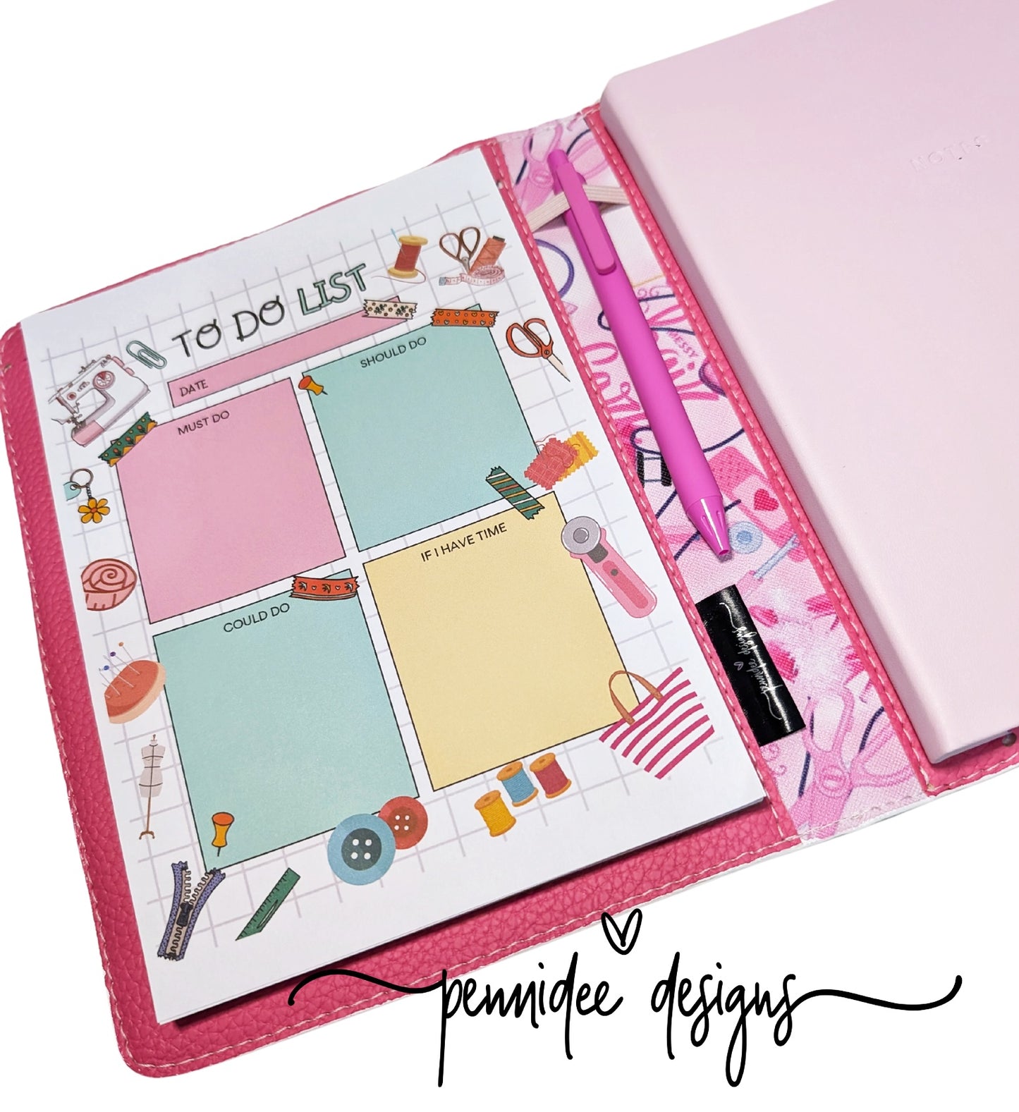 Notebook & Planner Folder A5 Bag Making Queen Sewing Theme - MADE TO ORDER