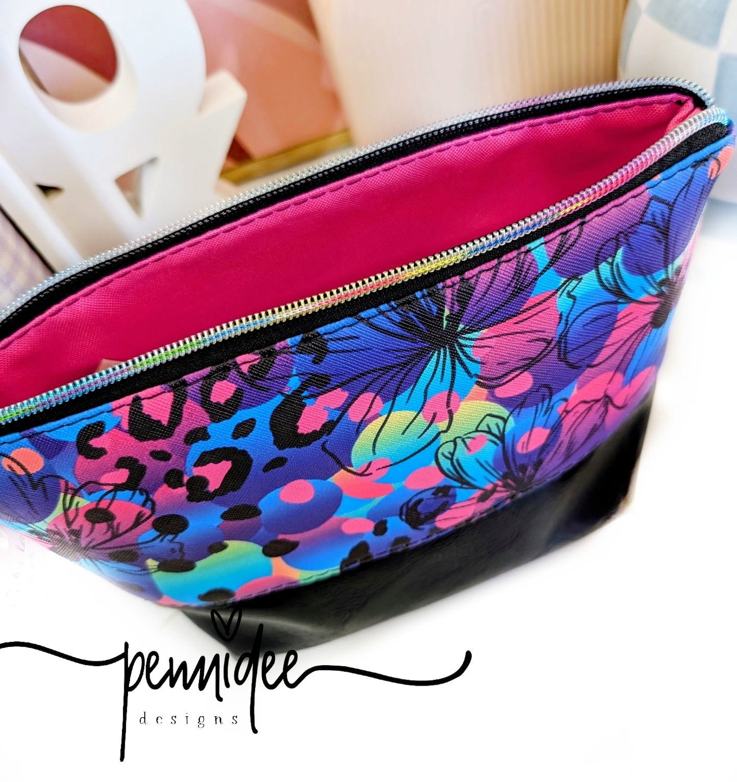 Makeup Pouch - Neon Leopard Print
