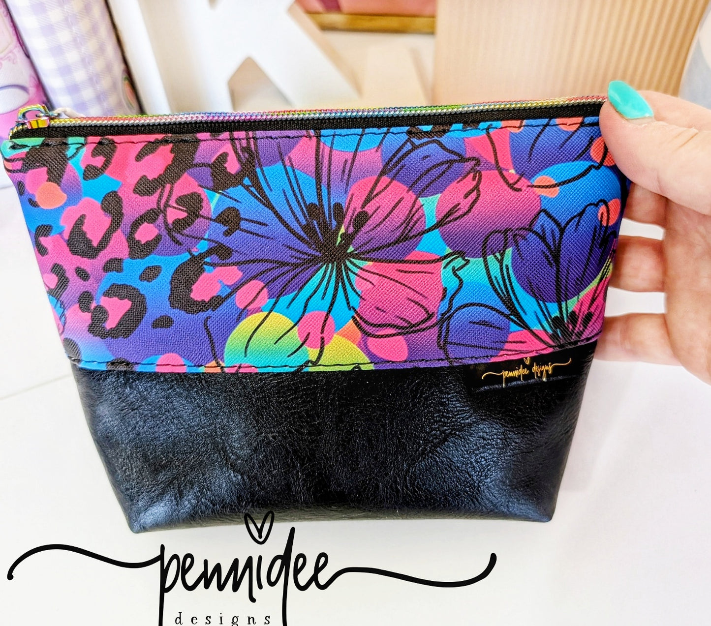 Makeup Pouch - Neon Leopard Print