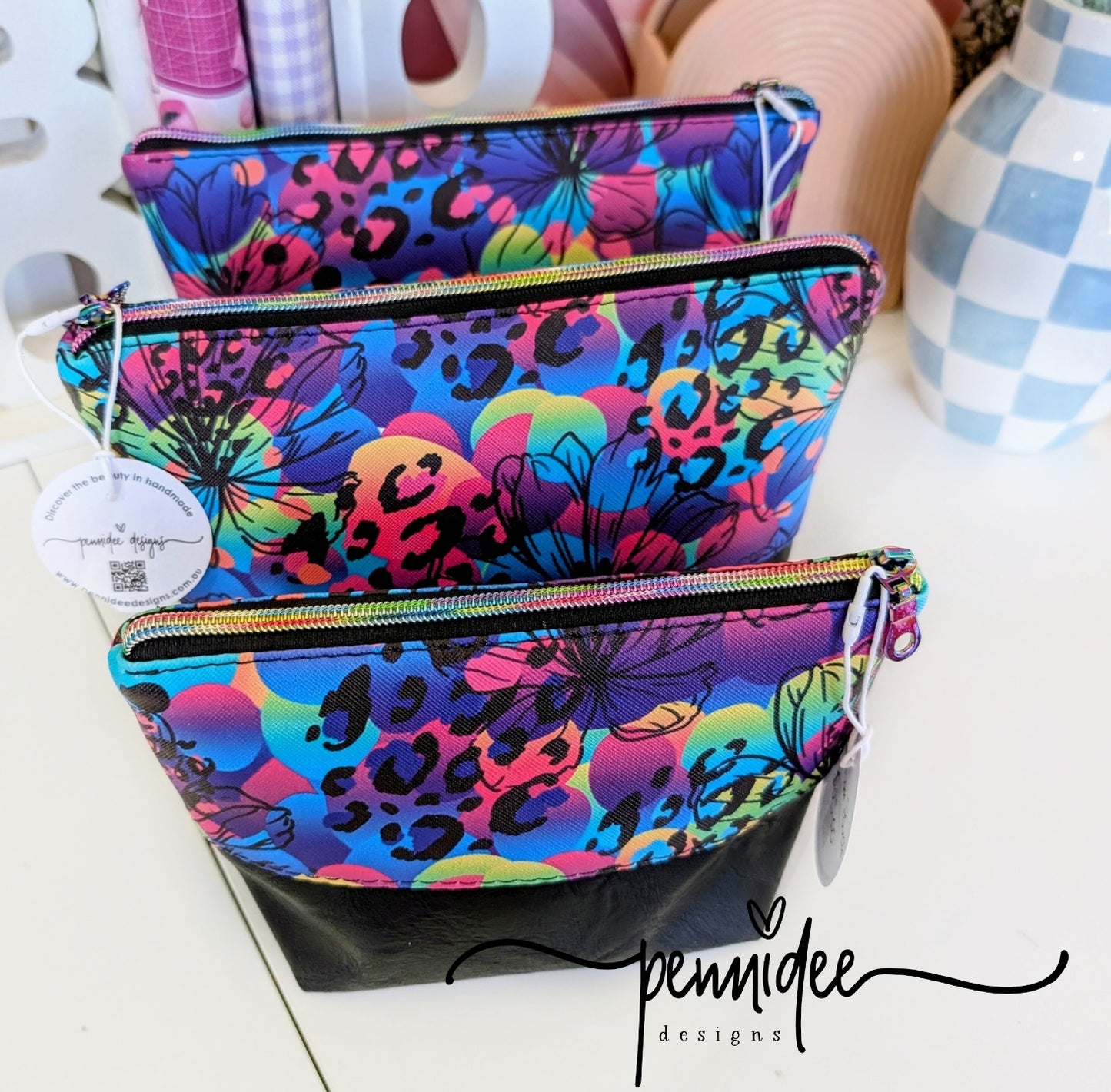 Makeup Pouch - Neon Leopard Print
