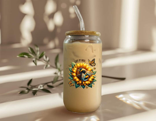 Let It Bee ~ 475ml (16oz) Libbey Glass Can