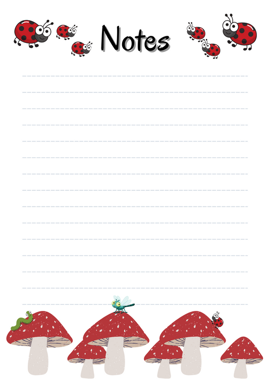 Daily To-Do-List - Lady Bugs & Mushrooms