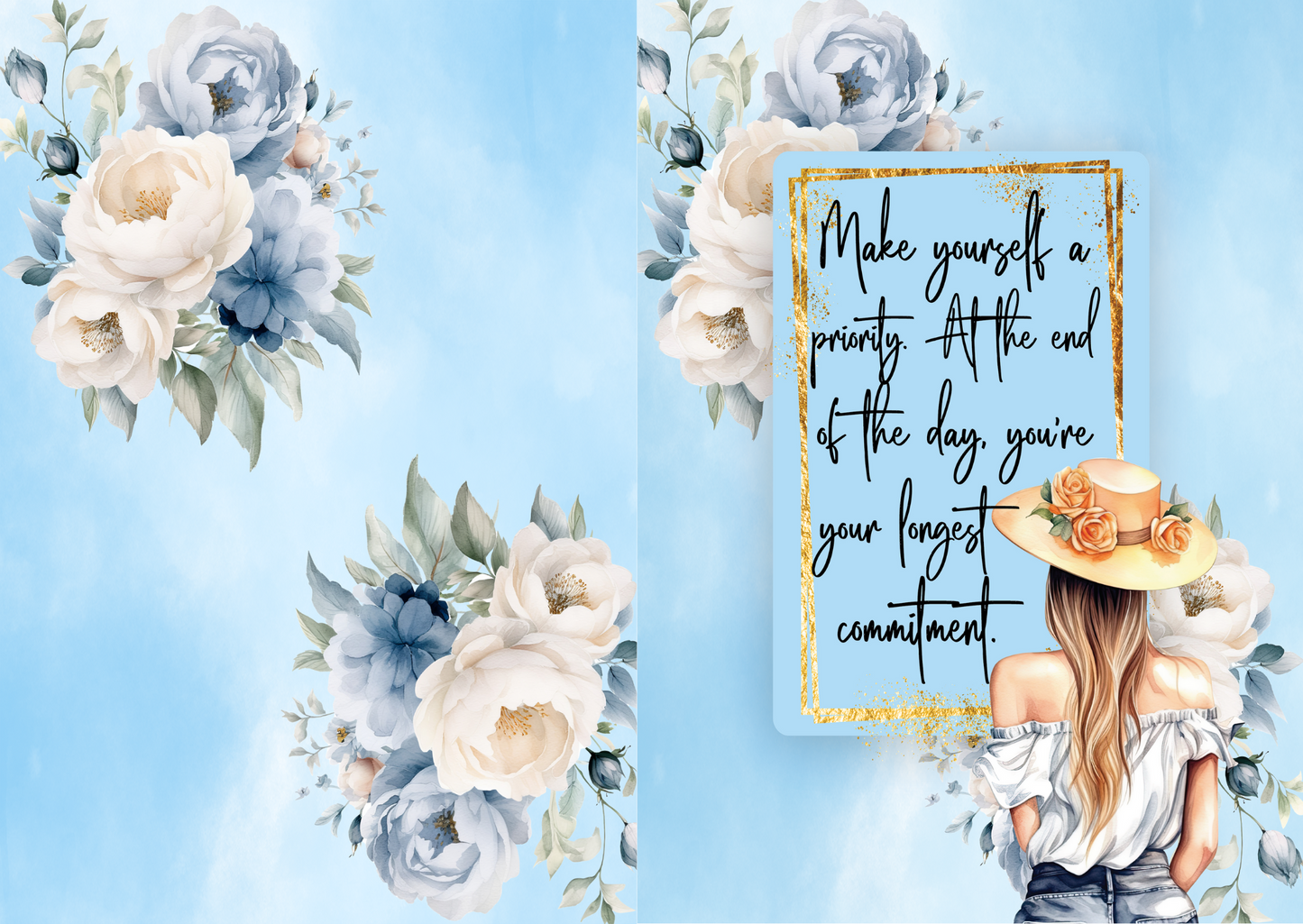 Notebook A5 - Make Yourself A Priority Blue