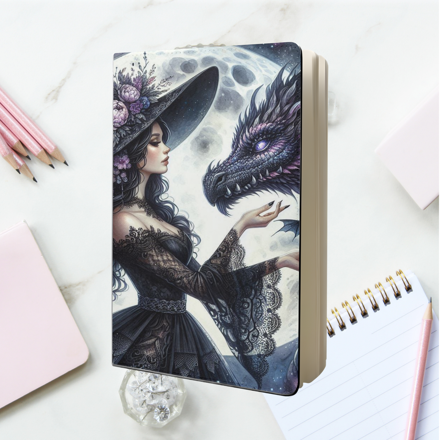 Notebook A5 - Witch & Her Dragon Moon
