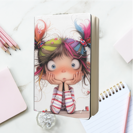 Notebook A5 - Quirky Girl Worried