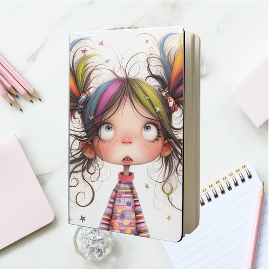 Notebook A5 - Quirky Girl & Buttons