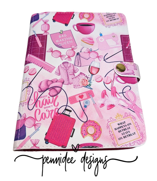 Notebook & Planner Folder A5 Bag Making Queen Sewing Theme - MADE TO ORDER