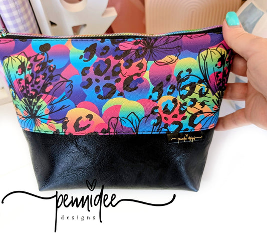 Makeup Pouch - Neon Leopard Print